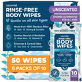 Unscented extra large bamboo shower wipes made from 100% bamboo fiber with aloe vera for adults bathing