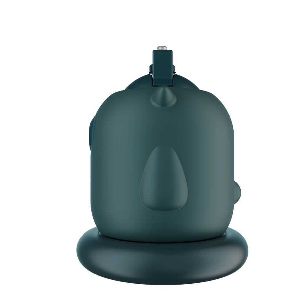 teal owl gimbal ai face recognition device in dark green matte silicone with clip and rounded base for intelligent follow-up tracking