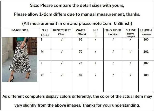 black and white leopard print elastic line skirt featuring a flowing maxi silhouette with a flared hemline made from lightweight fabric
