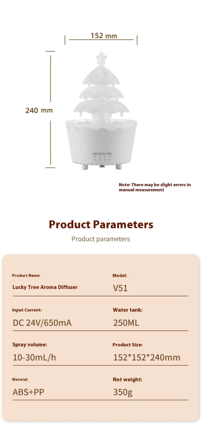 white plastic christmas tree essential oil aroma diffuser humidifier with tiered design essential oil and star-shaped top