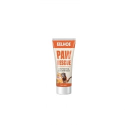 a tube of eelhor paw rescue natural pet foot care cream with an orange and white label featuring a dog illustration for pet foot protection