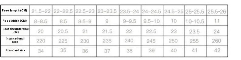 A detailed size chart for gray suede tassel martin boots autumn and winter displaying measurements in centimeters and corresponding international codes for long furry mouth and long furry styles.