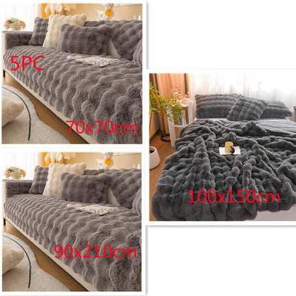 Rabbit Velvet Blanket Thickened Double-sided Fleece Bedroom Cover Blanket - Royalessencelux