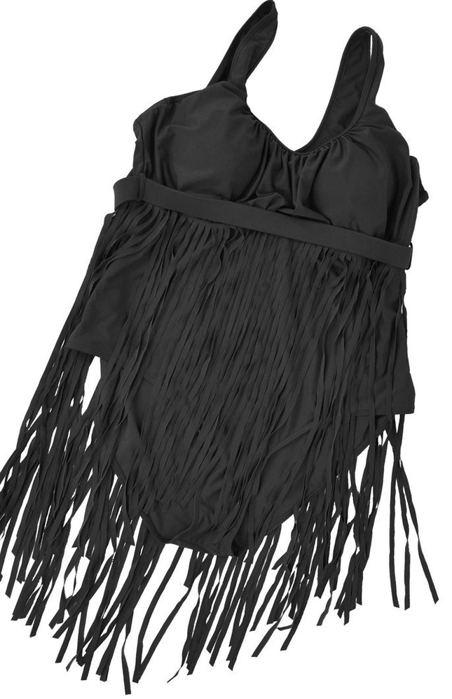 Triangle Slimming Plus Size XL-6XL Underwire Tassels Fat Lady Plus Size Swimwear - Royalessencelux