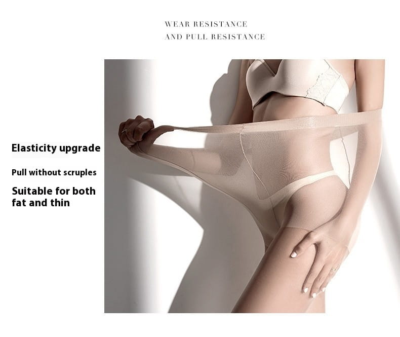 beige sheer lace thong with reinforced seams and elastic waistband designed to complement women’s summer flesh color silk stockings for spring and summer wear.