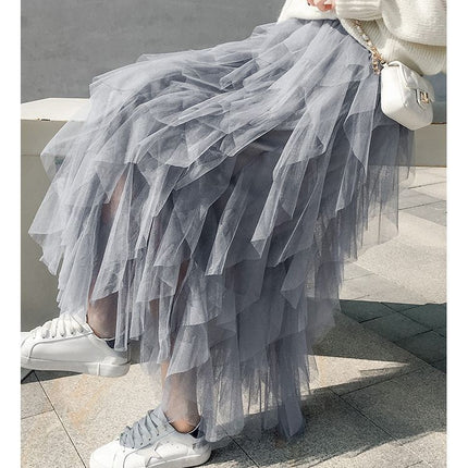 Women's Easy Matching Mesh Stitching Skirt - Royalessencelux