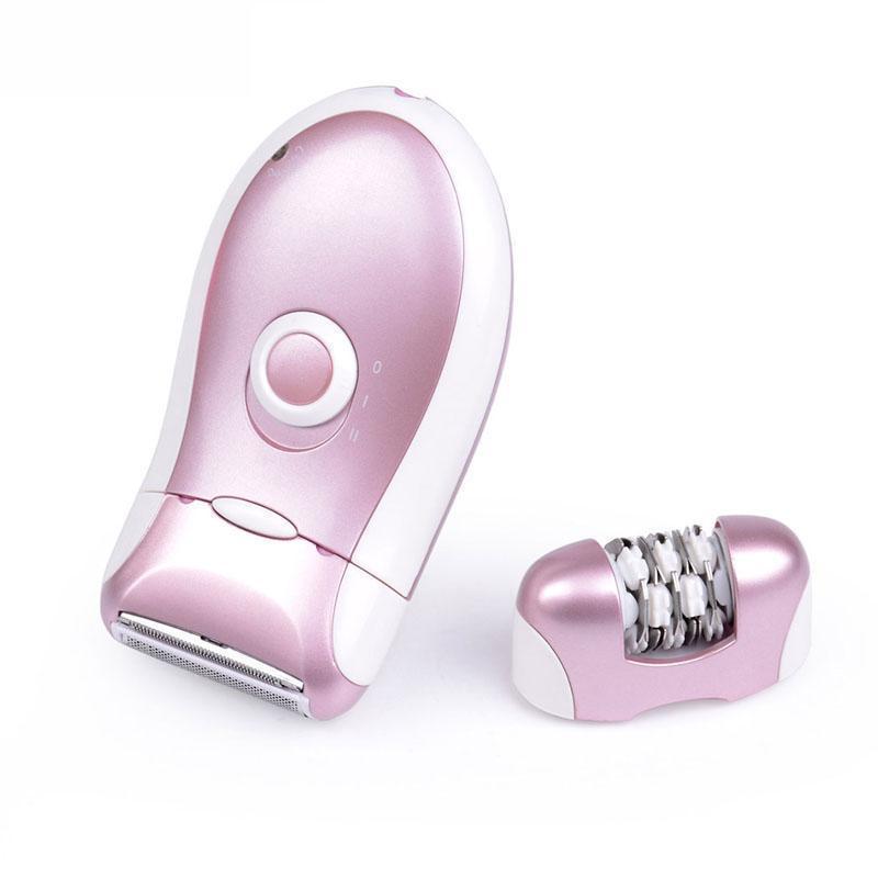 Pink and white girls hair removal epilator razor with a detachable roller head hair removal device
