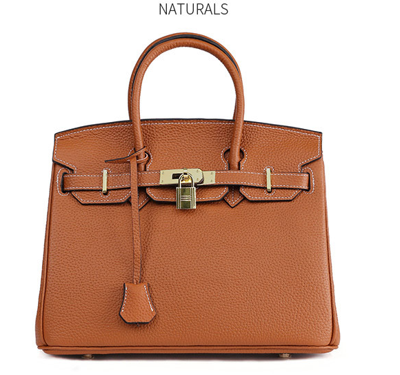 Platinum cowhide carryall handbag with lychee grain leather – view 3
