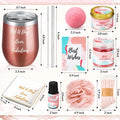 Rose-gold metallic insulated wine tumbler engraved with not a day over fabulous included in salt gift set with fizzing bath salts
