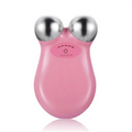 Pink feipush facial lifting firming roller with two silver spherical heads for firming skin rejuvenation