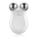 White feipushi facial lifting firming roller with two silver spherical heads for firming skin rejuvenation