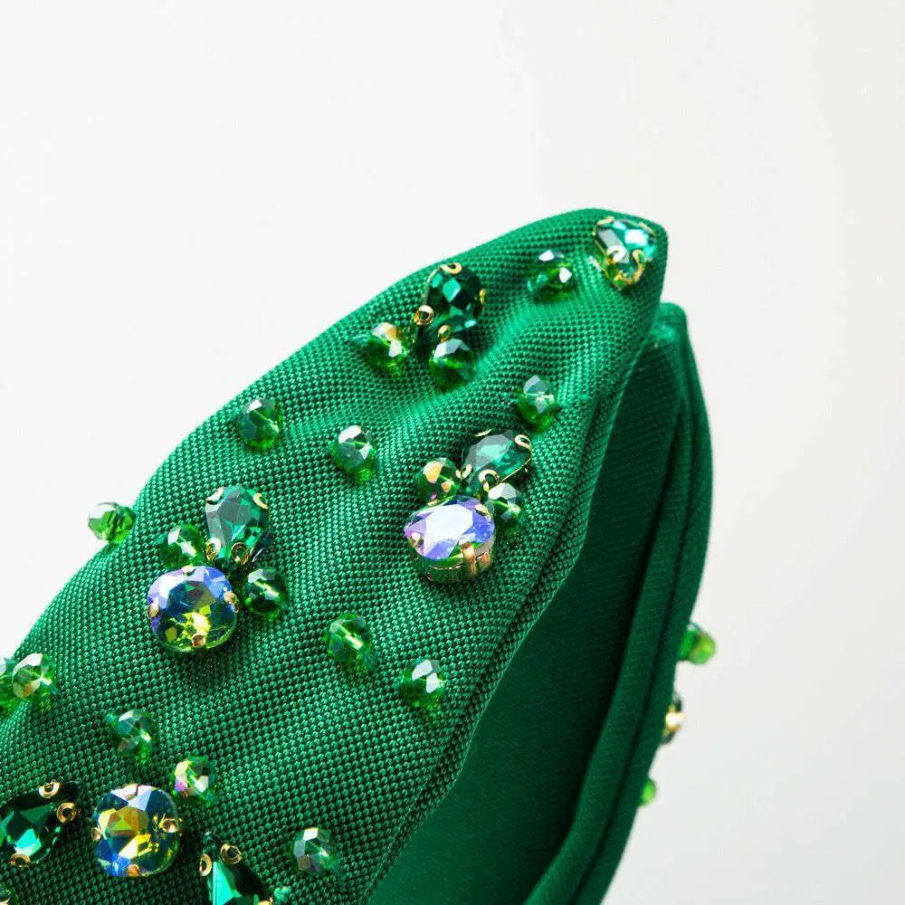 A collection of colorful knotted headband elegant adorned with diamond-embedded high-grade design in pink red green and blue