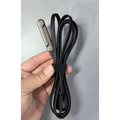 Black braided usb-c fast charging data cable with sleek silver metal connector and velcro strap for phone tablet stand use