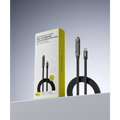Black braided usb-c to lightning fast charging data cable with foldable phone tablet stand and 240w 65w fast support