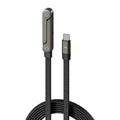 Black braided usb-c fast charging data cable with metallic gray magnetic connector labeled 240w for phone tablet stand