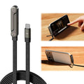 Black braided usb-c fast charging data cable with foldable magnetic connector for phone tablet stand 240w 65w fast
