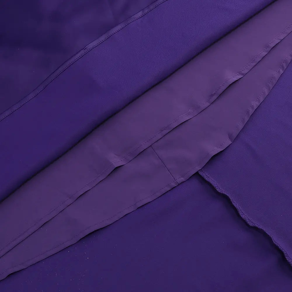 one shoulder fitted high waist purple satin rose gown showcasing rich deep purple fabric with a smooth glossy finish and neatly stitched seams