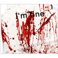 White tank top with red splatter and black im fine text paired with female ghost clothes adult stage plaid skirt set