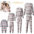Festive family matching reindeer pajama sets in soft pink green and white with snowflake patterns for holiday use
