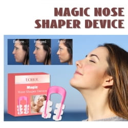 pink plastic nose shaping device with a sleek ergonomic design for correction nose contour and contour nose bridge enhancement