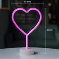 Pink neon heart-shaped led modeling light with white base decorative night light for bedroom use