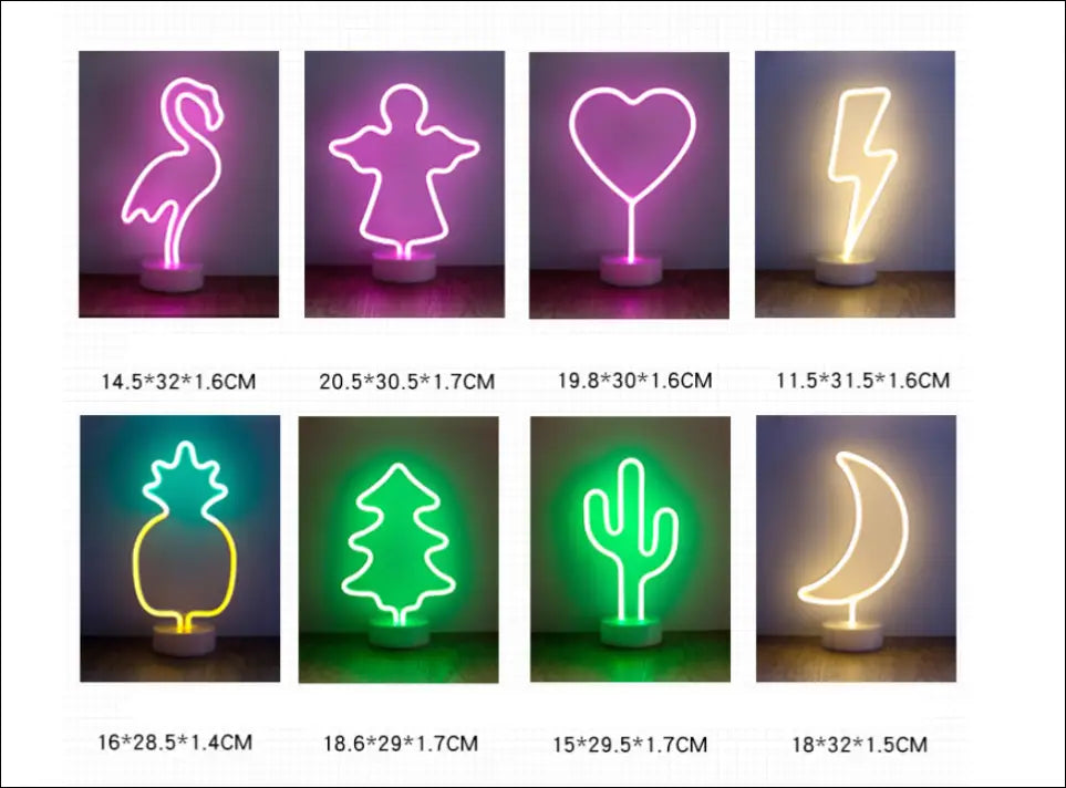 Neon sign flamingo led modeling light with pink glowing outline on white base decorative night light for rooms