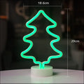 Flamingo led modeling light night light with glowing green neon tree design and sleek white base decorative night light