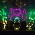 Vibrant pink flamingo led modeling light night light with heart and angel silhouette glowing purple decorative night light