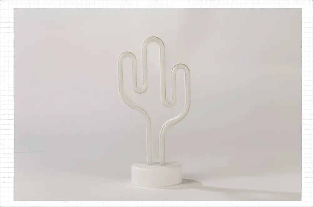White neon cactus lamp with sleek minimalist design used as decorative led modeling night light
