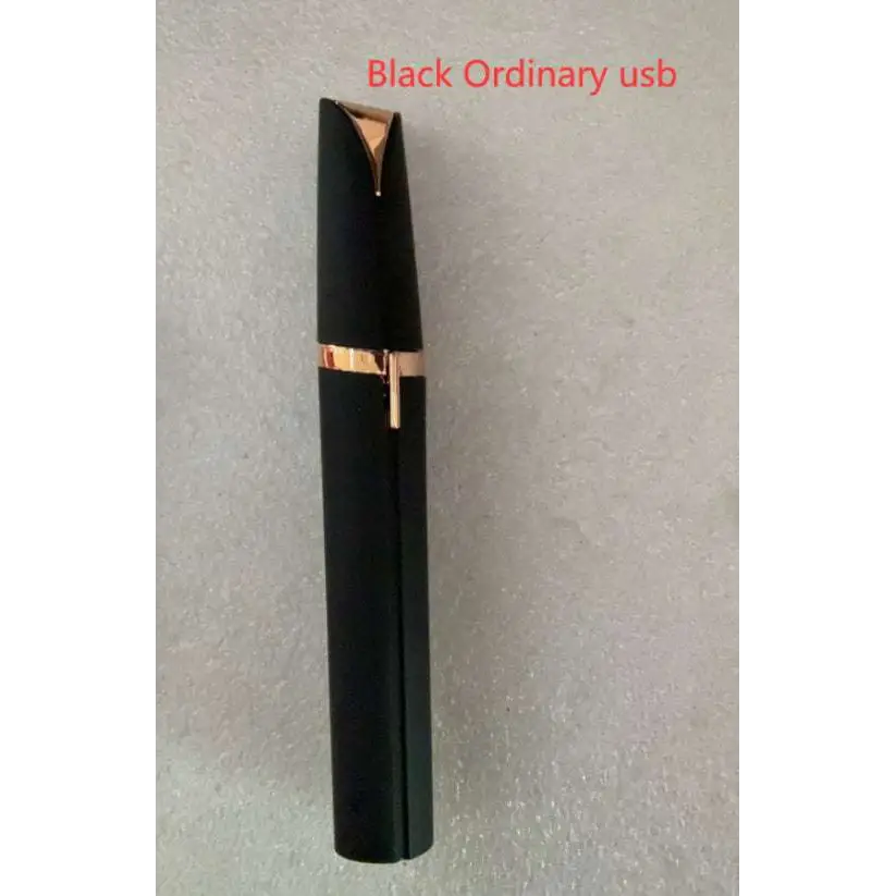 Black usb pen drive with rose gold accents and sleek cylindrical design for flawlessly brows electric eyebrow remover
