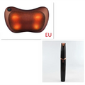 Brown massage pillow with glowing orange lights and perforated surface featured in flawlessly brows electric eyebrow remover design