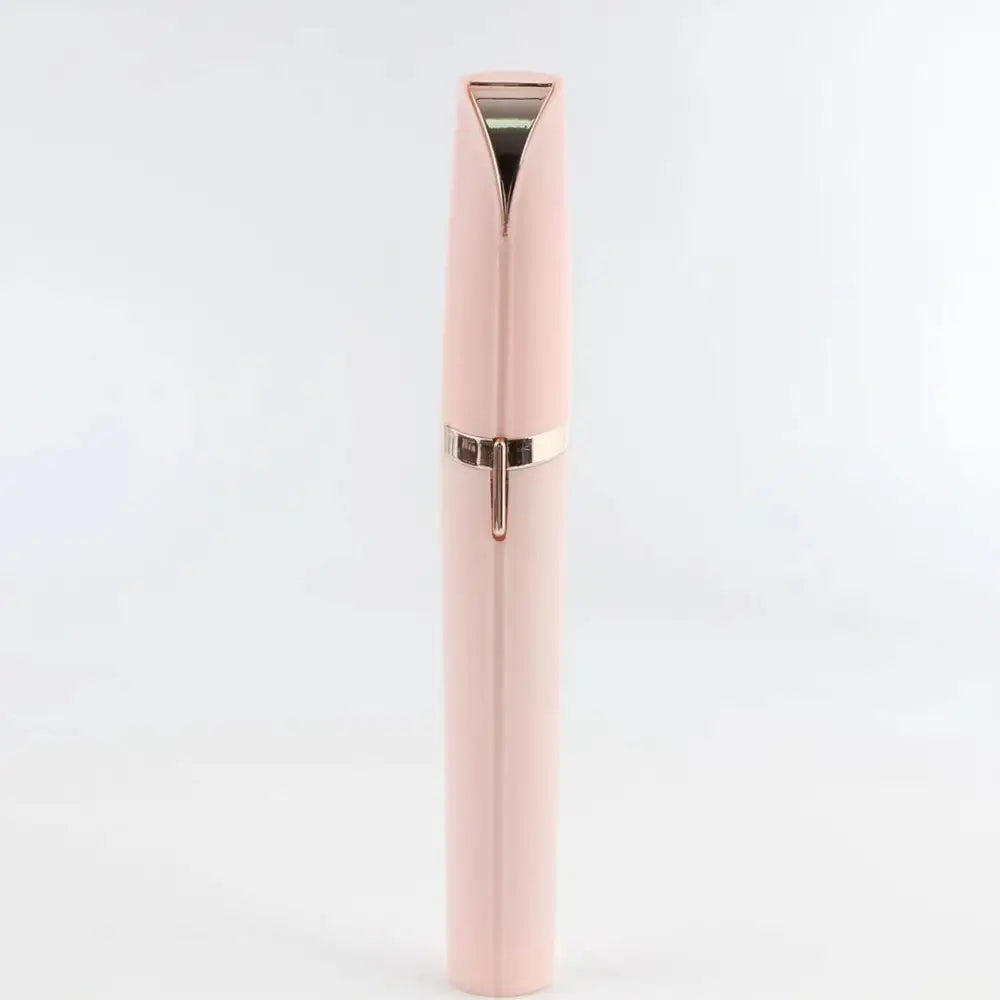 Pink rose gold finished flawlessly brows electric eyebrow remover with sleek cylindrical design for precise grooming