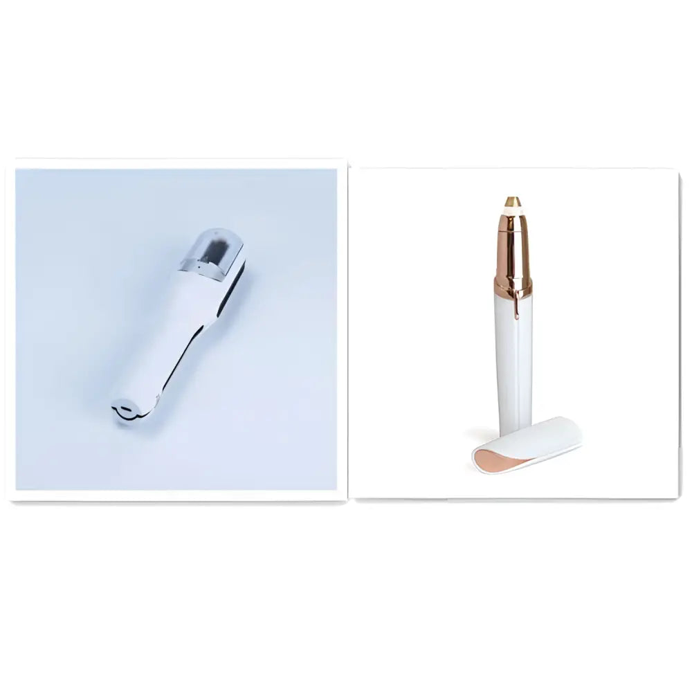 Flawlessly Brows electric eyebrow remover in pink with sleek rose gold accents and modern ergonomic design