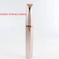 Flawlessly brows electric electric eyebrow remover in sleek rose gold metallic with cylindrical design and accent band