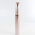 Flawlessly brows electric eyebrow remover featuring a sleek rose gold metallic eyelash curler with accent band design
