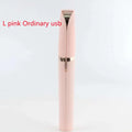 Flawlessly Brows electric eyebrow remover with sleek rose gold finish and smooth pink body for precise facial hair trimming