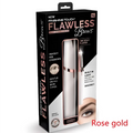 Flawlessly brows electric eyebrow remover with sleek rose gold 18k gold plated finishing touch in elegant packaging