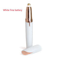 Flawlessly brows electric eyebrow remover in sleek rose gold and white with a pen-like design for precise grooming