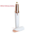 Flawlessly Brows electric eyebrow remover in white and sleek rose gold with a pen-like design for precise grooming