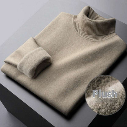 Fleece Turtle Neck Sweater Winter Warm Elegant Thick Knitted Pullover Tops Women's Clothing - Royalessencelux