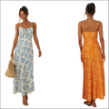 Flowing sleeveless white floral print maxi dress with thin spaghetti straps and a swing skirt design