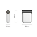 White and dark gray foldable clothes small quick dryer with circular control panel and gray fabric accents