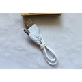 White usb charging cable with coiled design and usb-a connector for foldable touch dimmable portable lantern night light