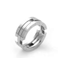Silver-toned stainless steel fashion deformation ring with forever engraved design for deformation ring necklace use