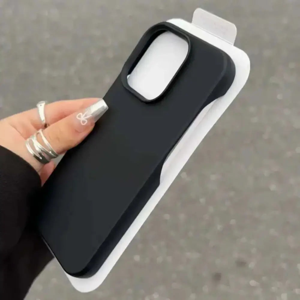 Black matte frosted finish half-pack graphite case back with rectangular camera cutout designed for heat dissipation