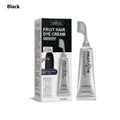 Silver tube of fruit hair dye beauty cream with integrated comb applicator for easy hair dye application