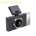 Black and silver auras 2c future g6 three driving recorder with textured body single lens and flip-up screen displaying