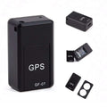 Black rectangular gf07 real time magnetic mini gps tracker with matte finish and white lettering on its surface