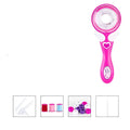 Pink handheld automatic hair braid spool winder with white angel wing accents and heart-shaped handle for hair braid fashion