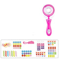 Pink plastic girls electric automatic hair braid fashion toy with heart-shaped handle and decorative wings